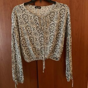 Boho Morrocan motif print top